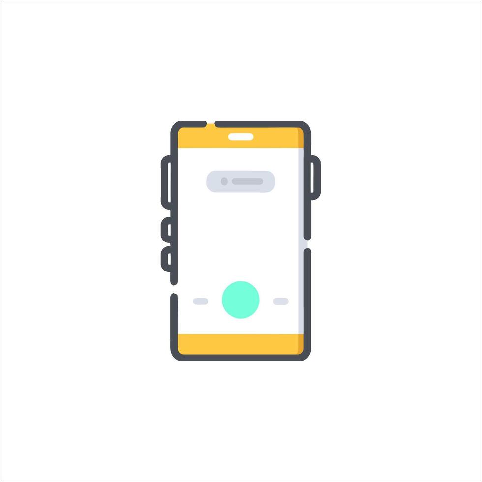 A phone with a green button on it vector