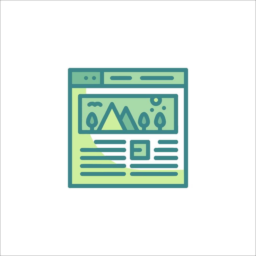 A web page with a mountain in the background vector