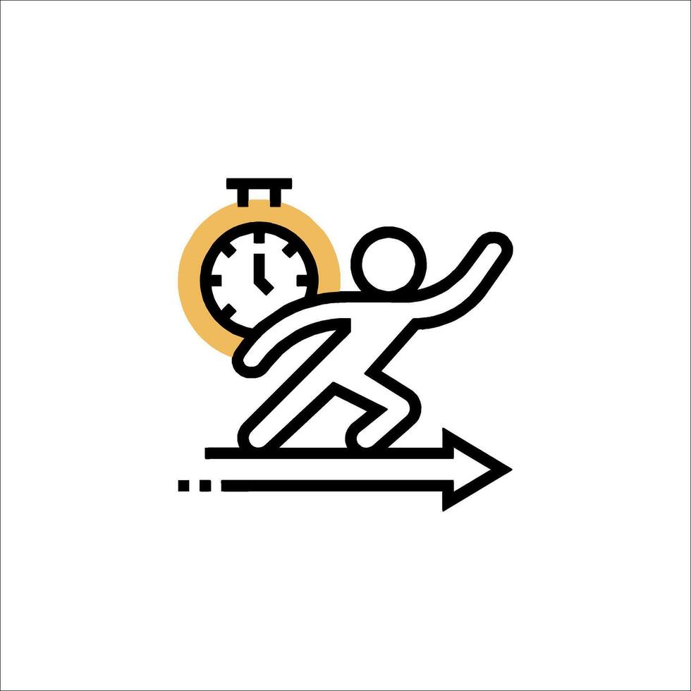A man running with a clock on his arm vector