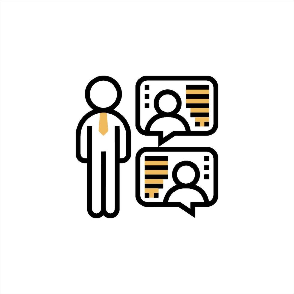 A man with a tie and a phone icon vector