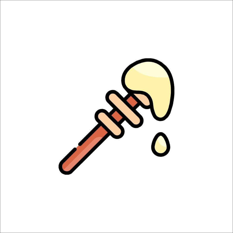 A honey stick with a drop of honey on it vector