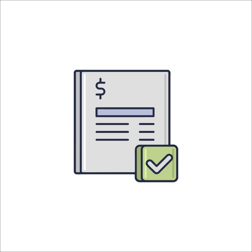 A check and a document icon vector