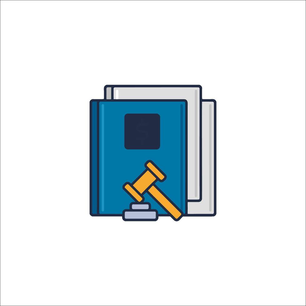 A judge's gavel and book on a white background vector