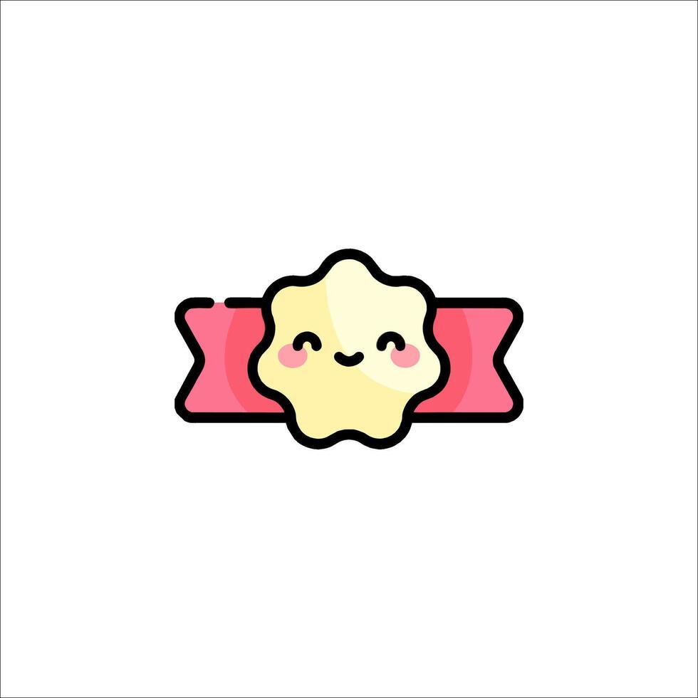 A cute little cookie with a ribbon on it vector