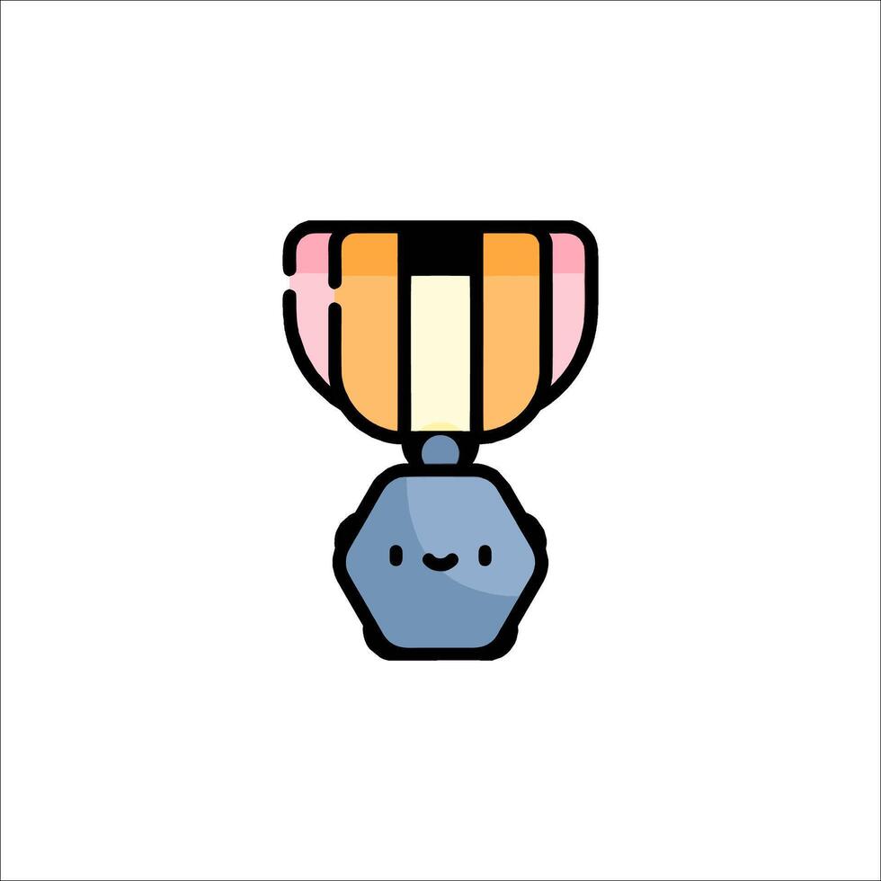 A cartoon character holding a trophy vector
