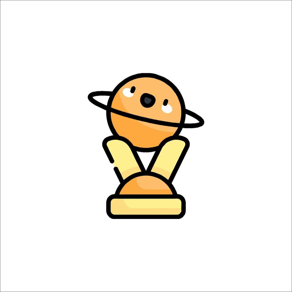 A cartoon character holding a trophy vector