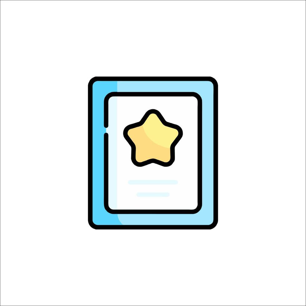 A star icon on a tablet computer vector