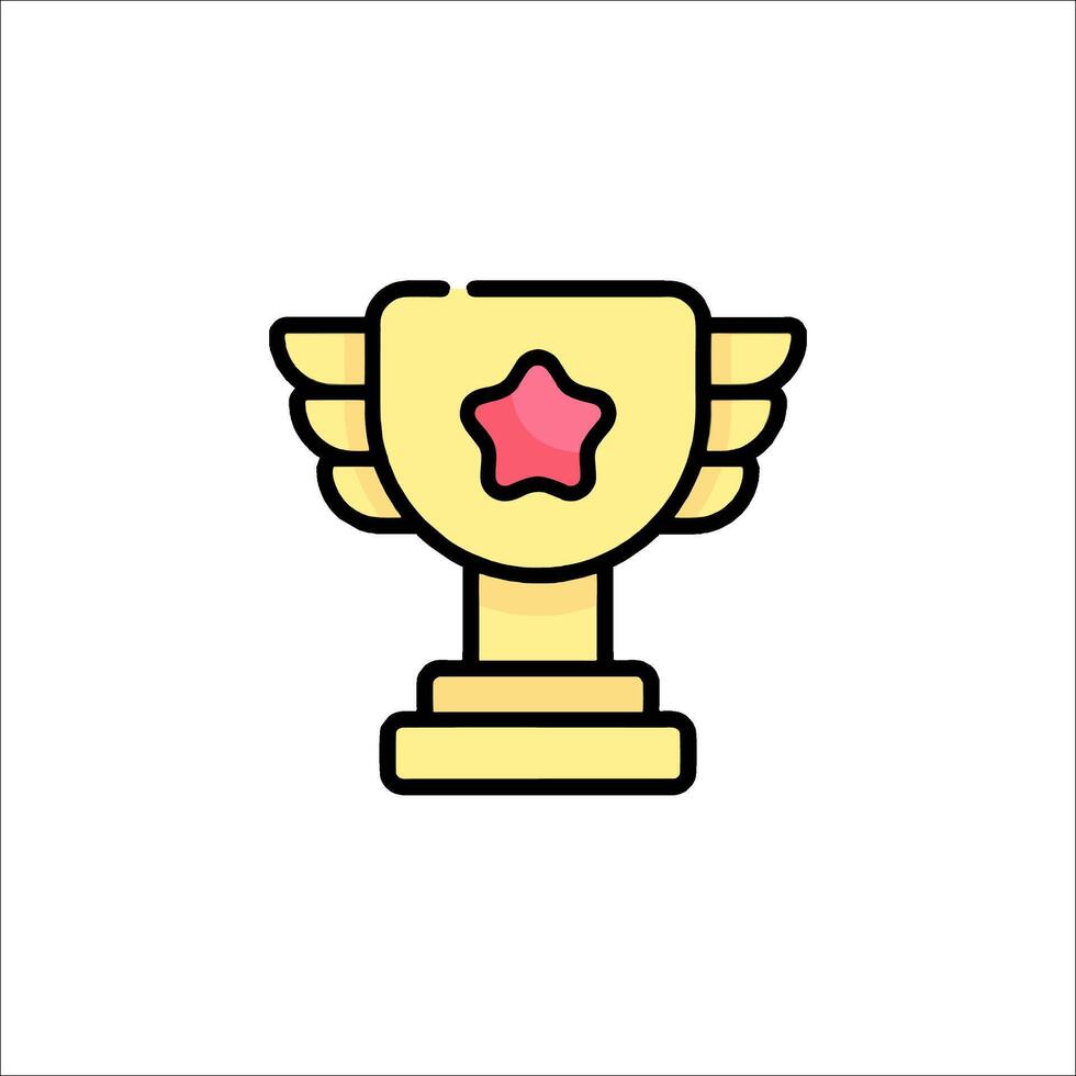 A gold trophy cup icon on a white background vector