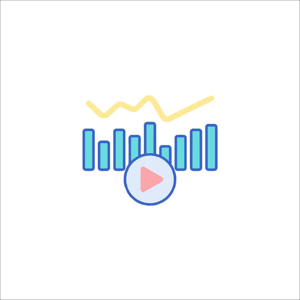 A player with a bar graph and a line vector