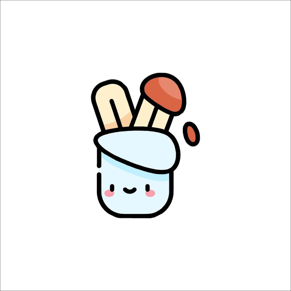 A cute little jar with a spoon and a spoon vector