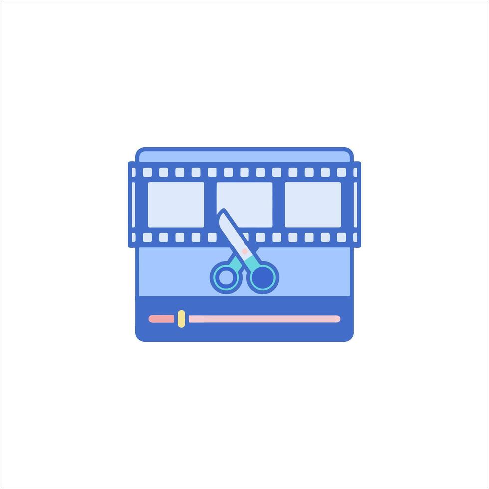 A film strip with scissors and scissors vector