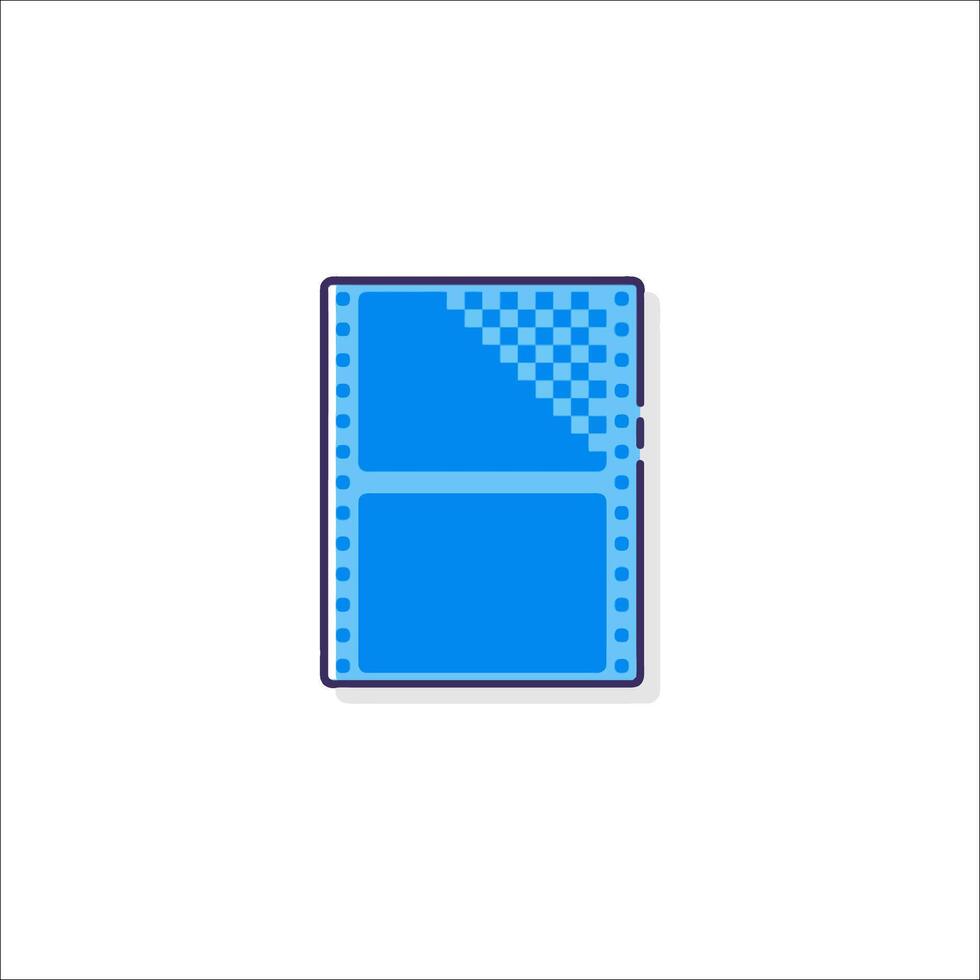 A blue square with a checkered pattern on it vector