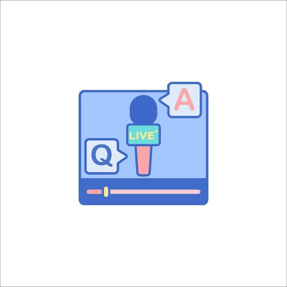 A microphone and a live chat icon vector
