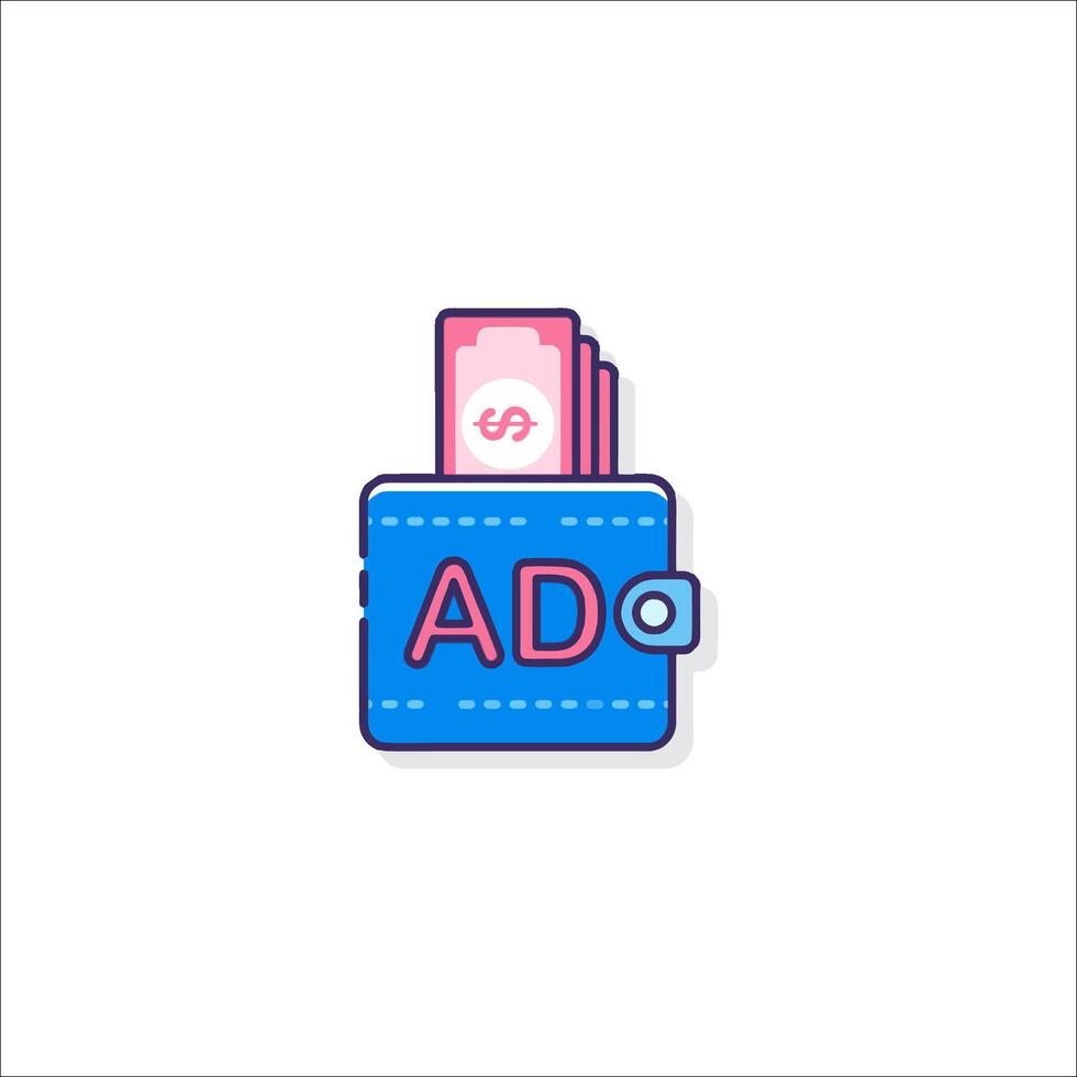 An ad for adidas on a wallet vector