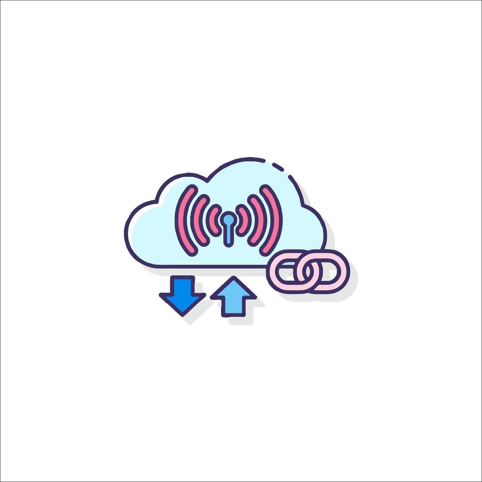 A cloud with a wireless connection icon vector