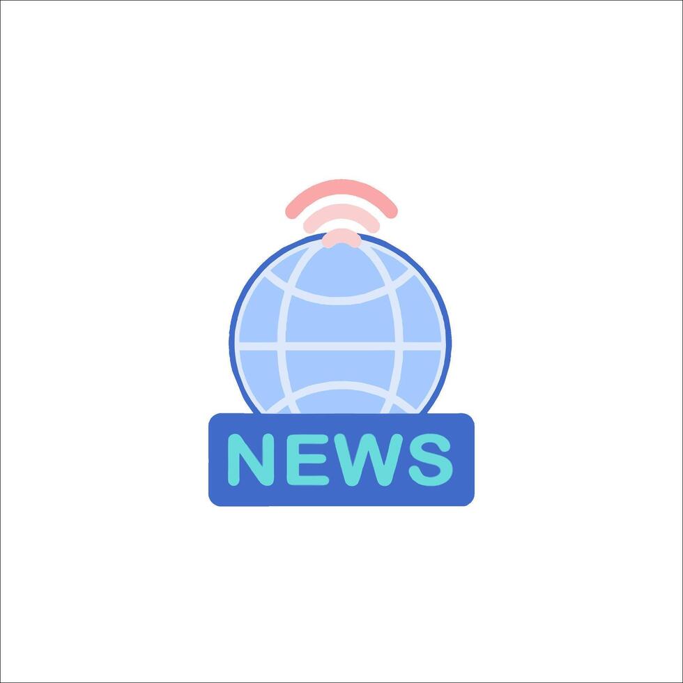 News icon with a globe and a wifi signal vector