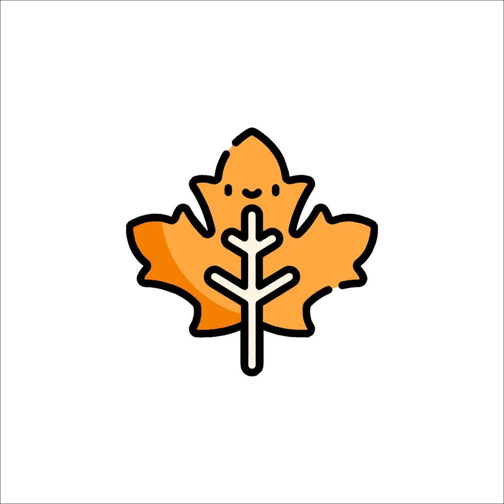 A cartoon maple leaf with a smiley face vector