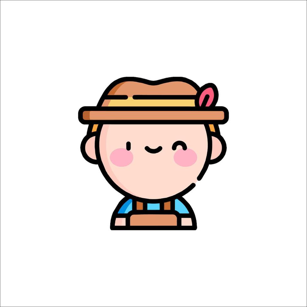 A cartoon character with a hat on vector