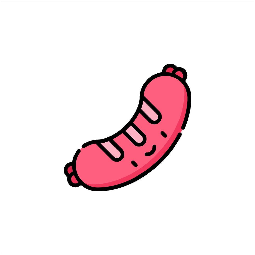 A cartoon sausage with a smiley face vector