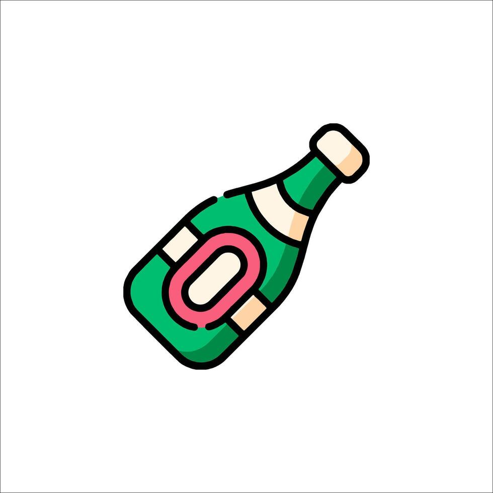 A bottle of champagne on a white background vector