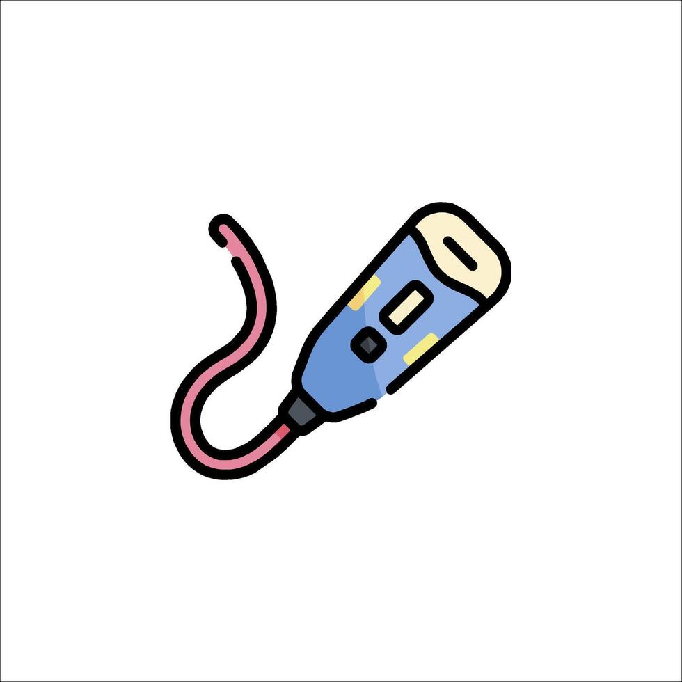 A blue and pink corded tool icon on a white background vector