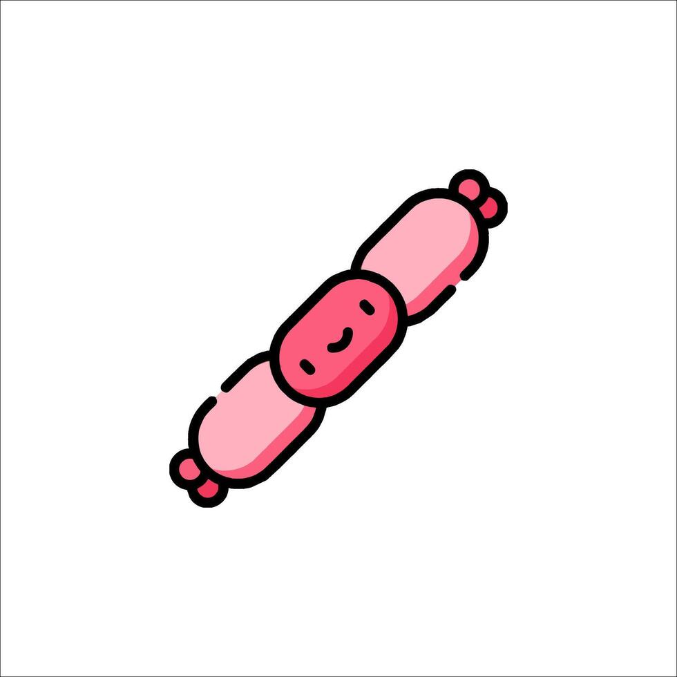 A pink sausage with a smiley face on it vector