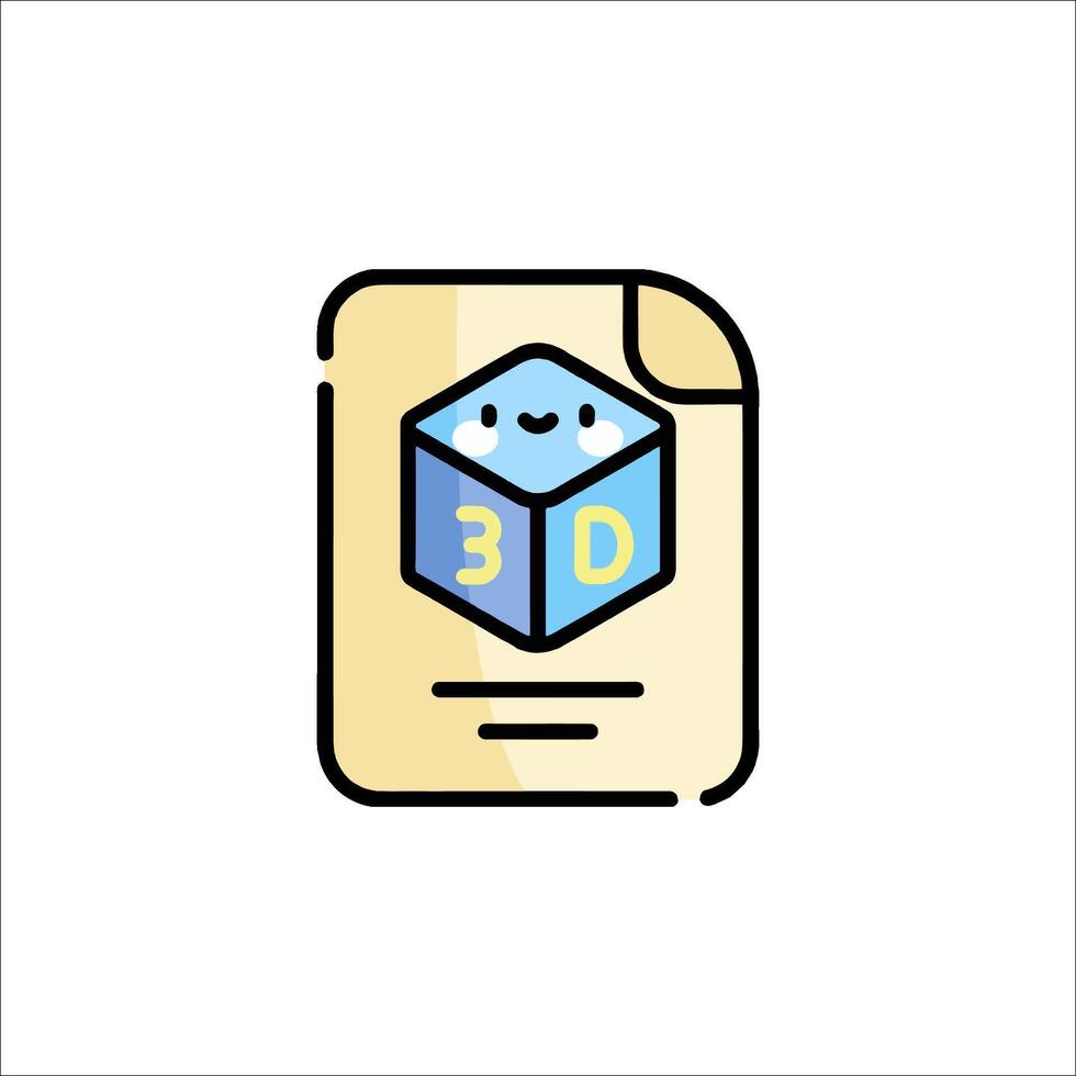 A cube with a smiley face on it vector