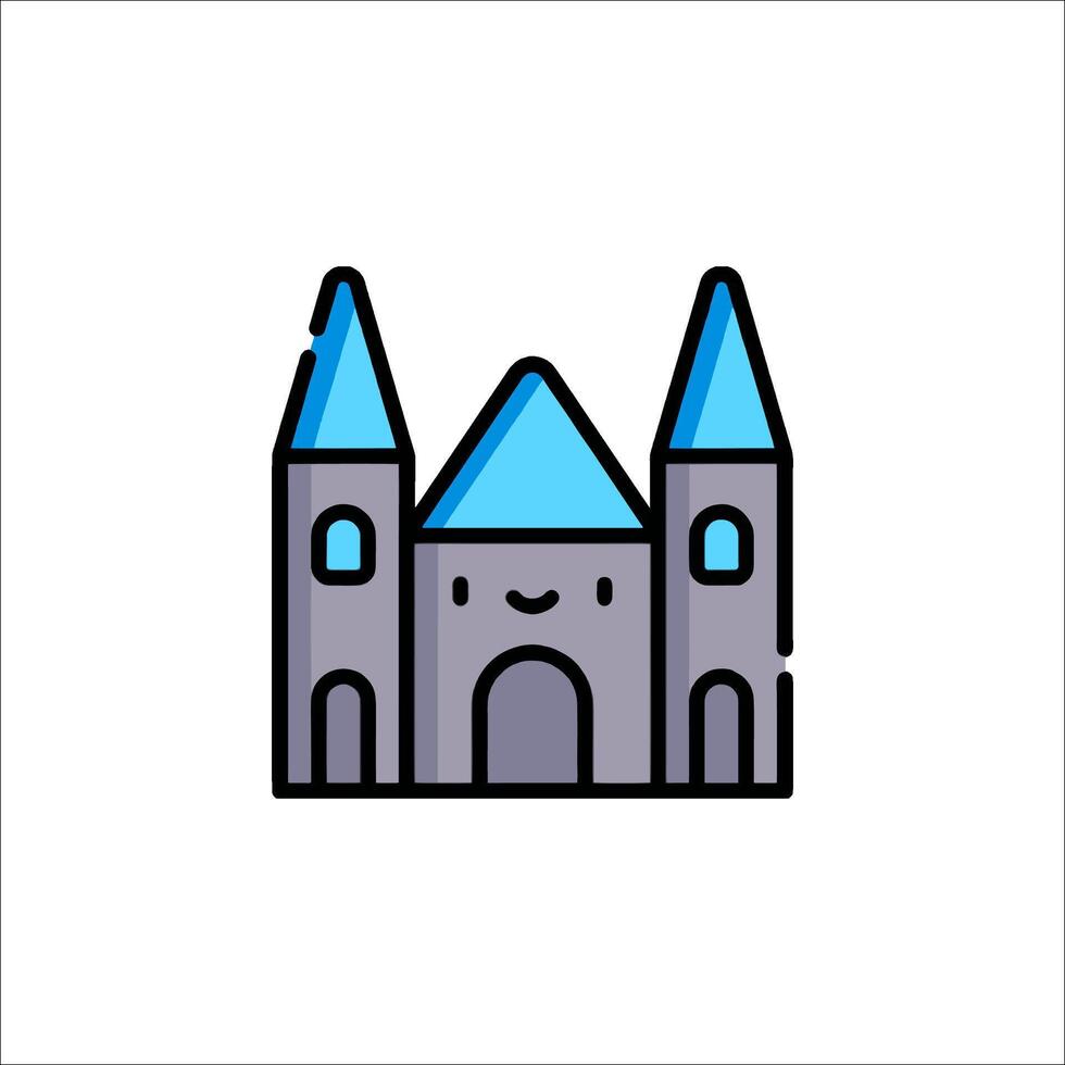 A castle icon with blue and white colors vector