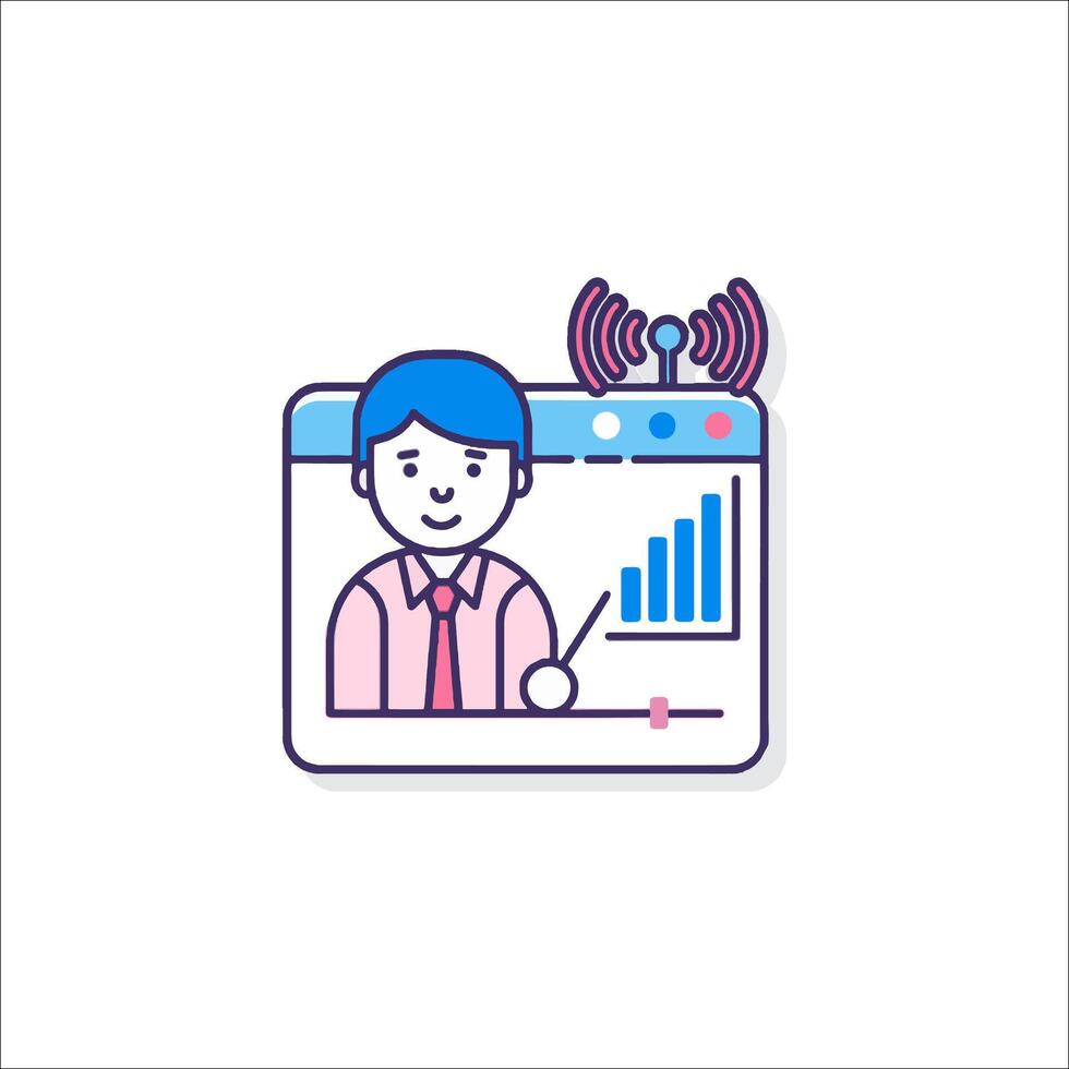 un hombre con un computadora y un teléfono icono vector