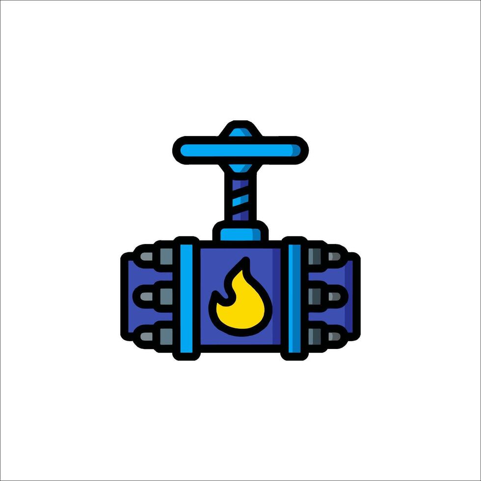 A valve with a flame on it vector