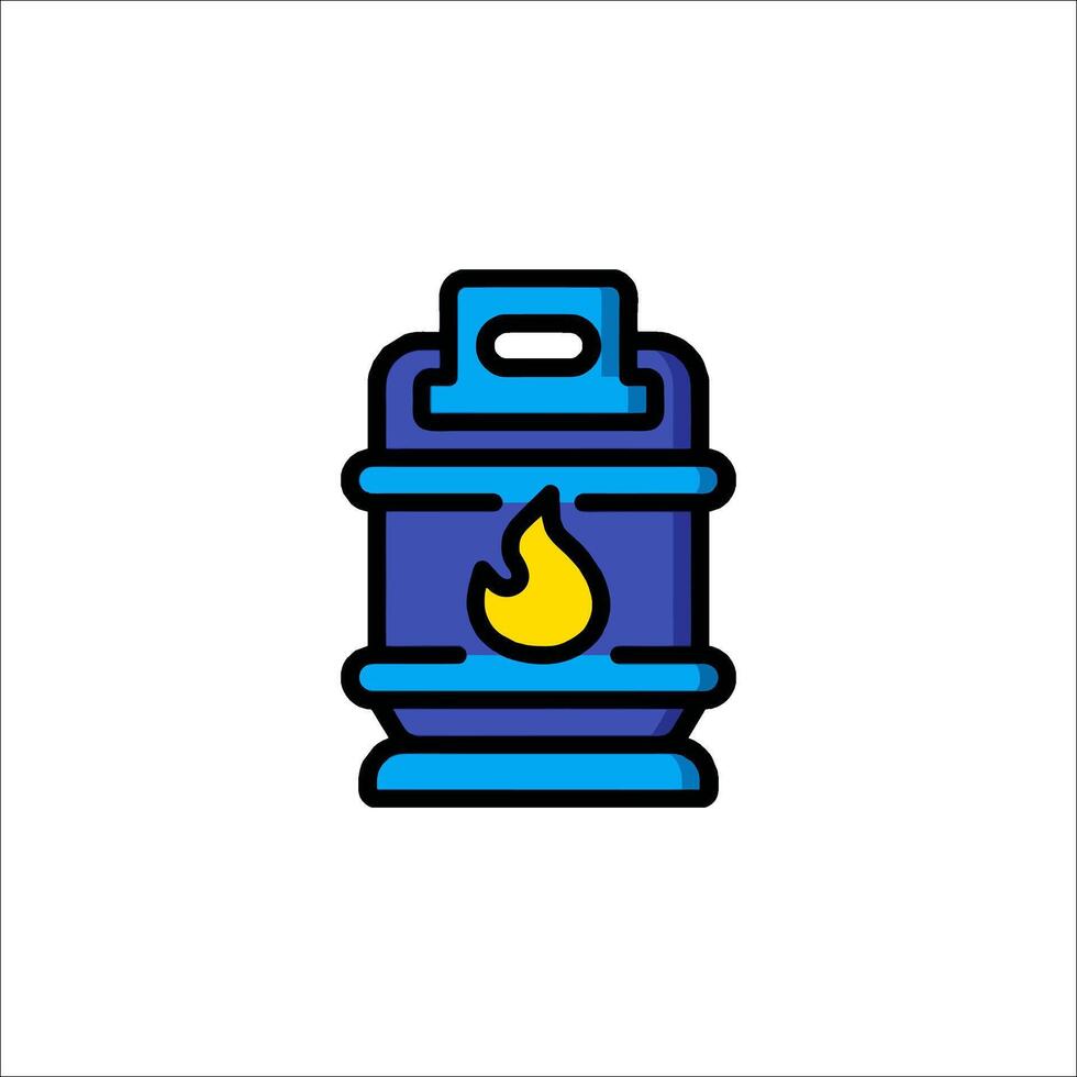 A gas can with a flame icon vector