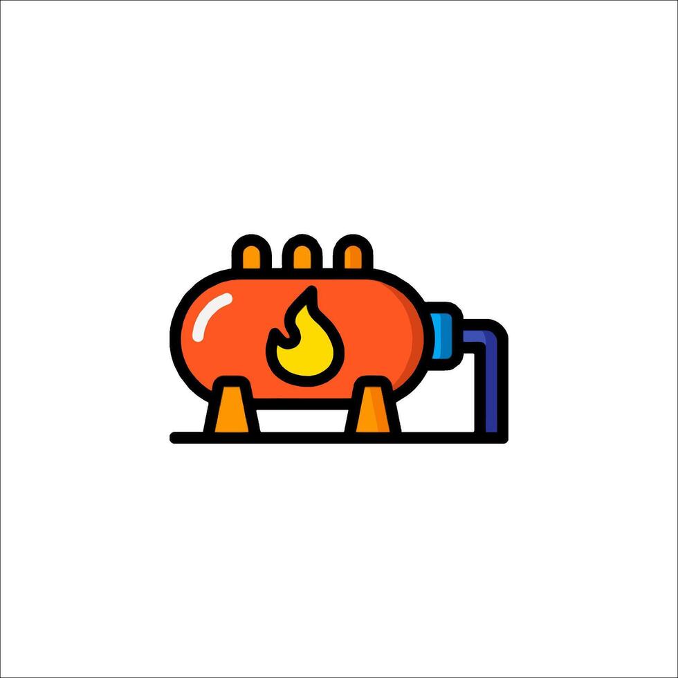 A cartoon gas heater with a flame on top vector