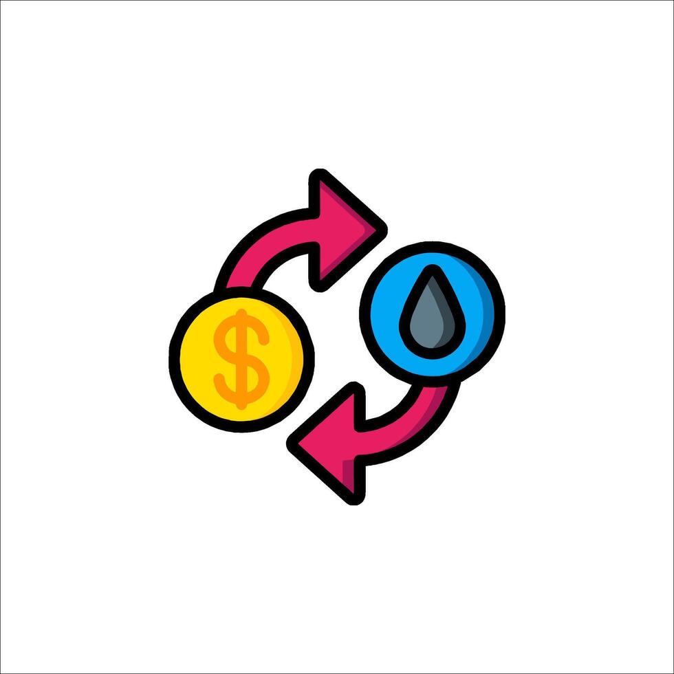 Water and money icon illustration vector