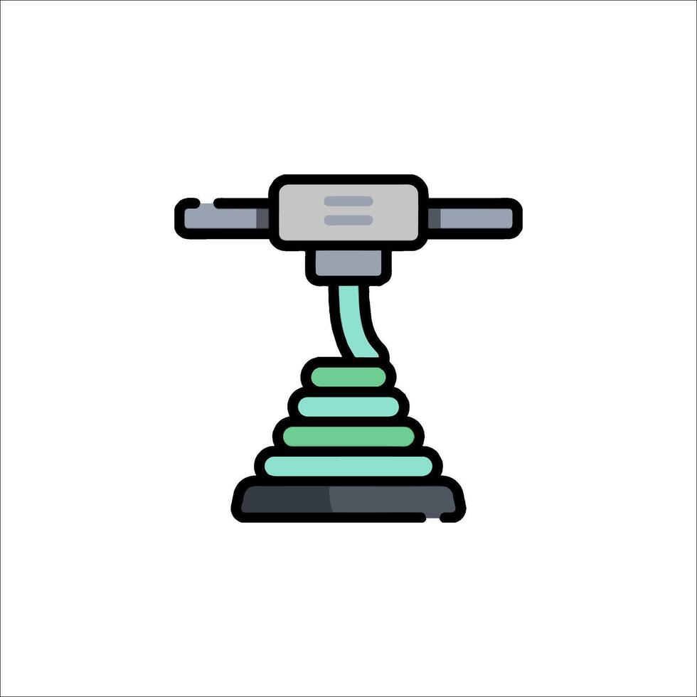 A green and white icon of a machine vector