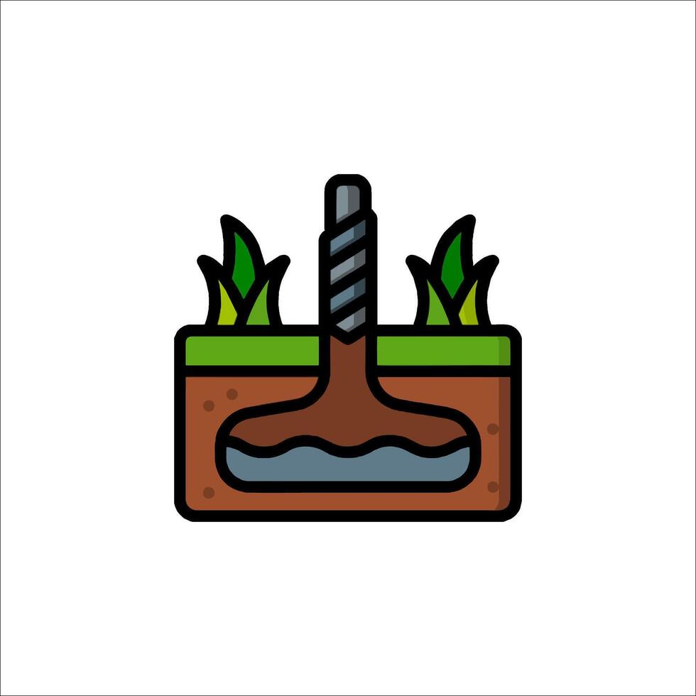A shovel and a plant in a garden vector