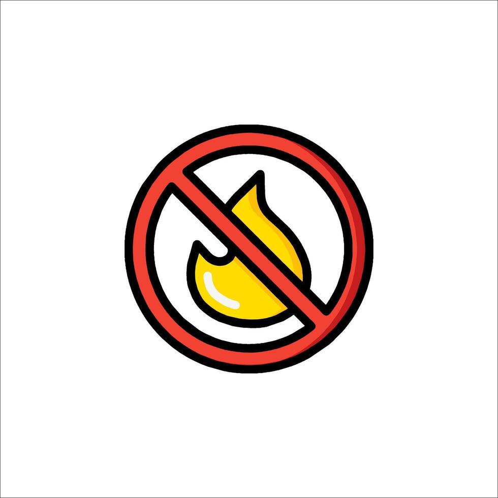 No fire icon illustration vector