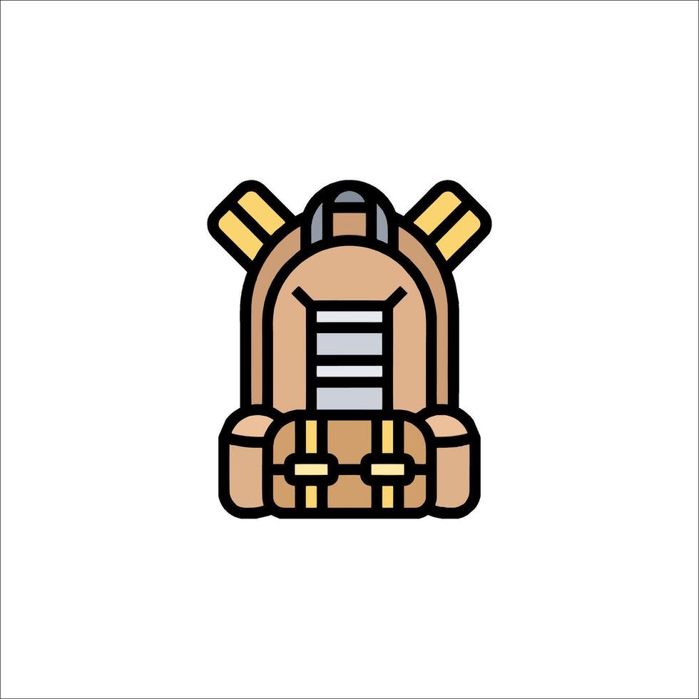 A backpack icon in a flat style vector