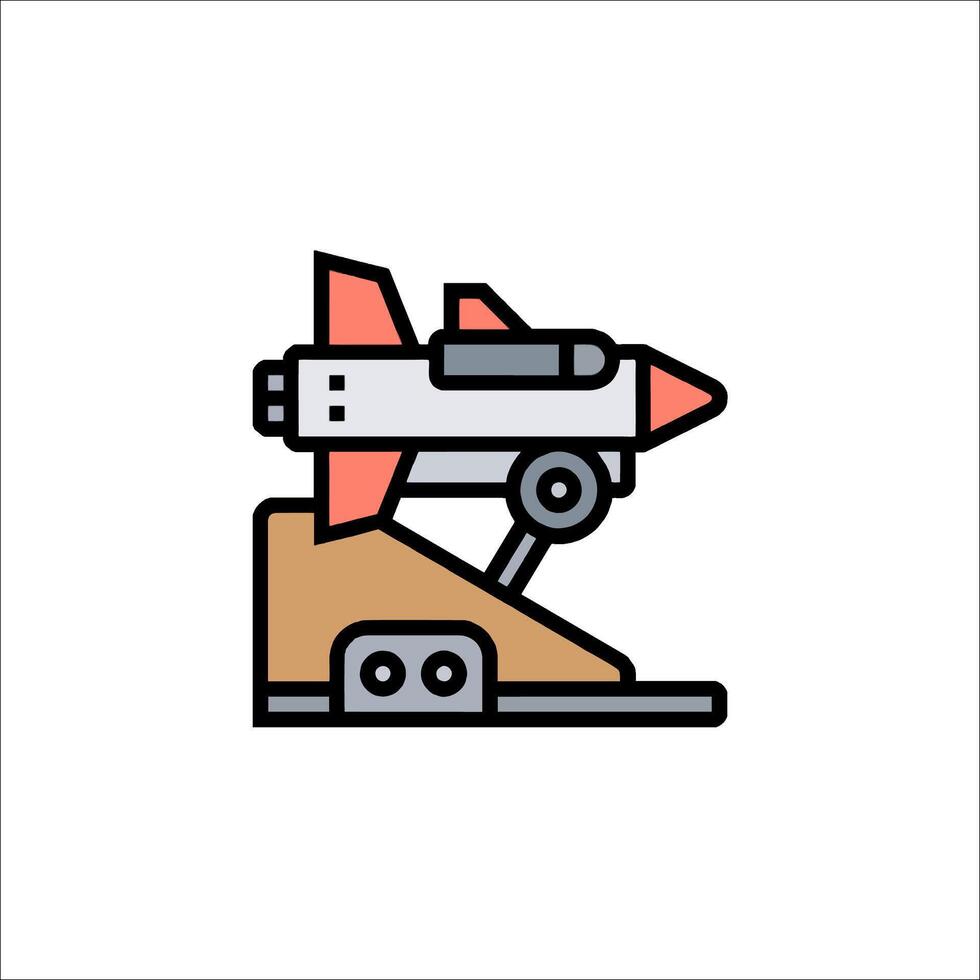 Space rocket icon illustration vector