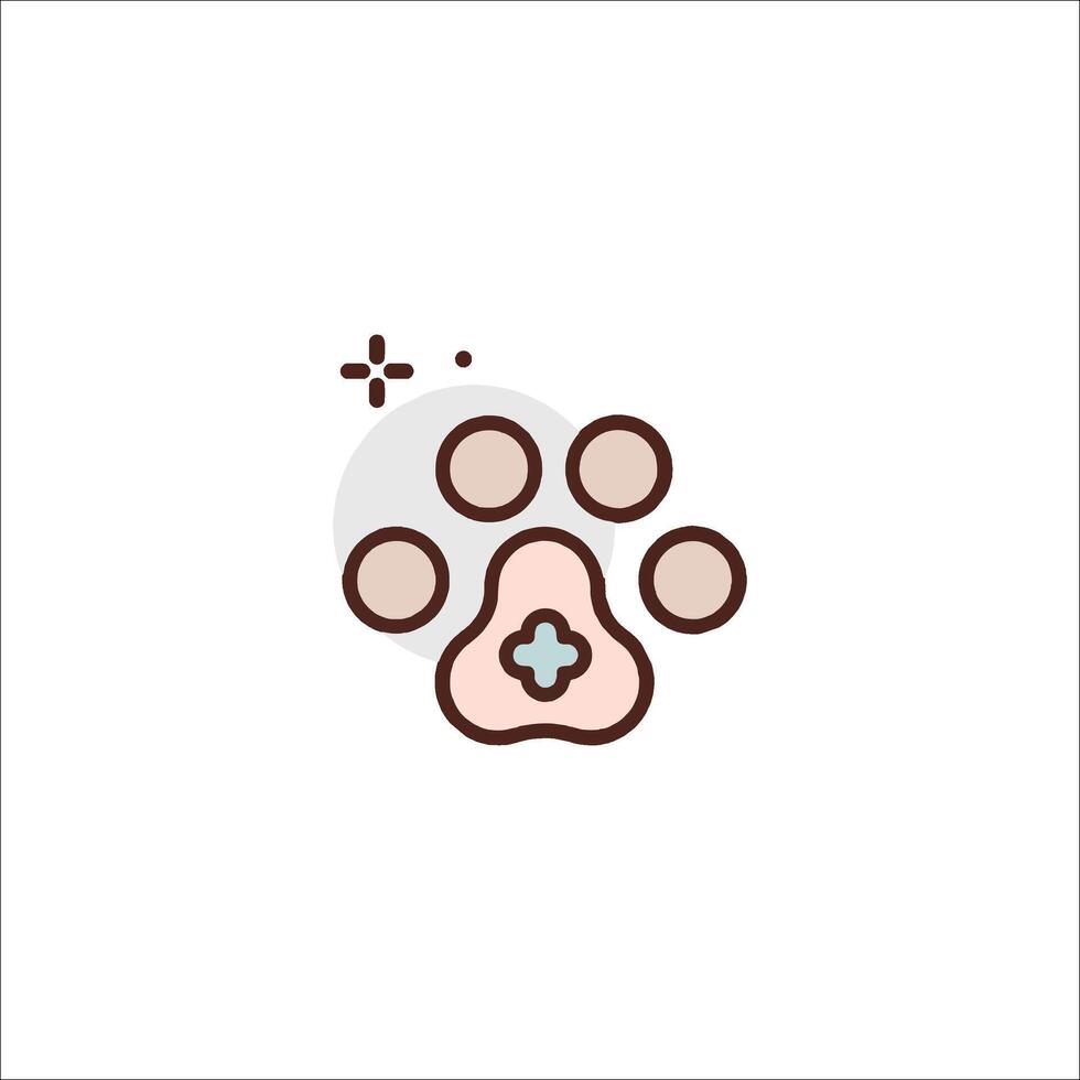 A dog paw with a cross on it vector