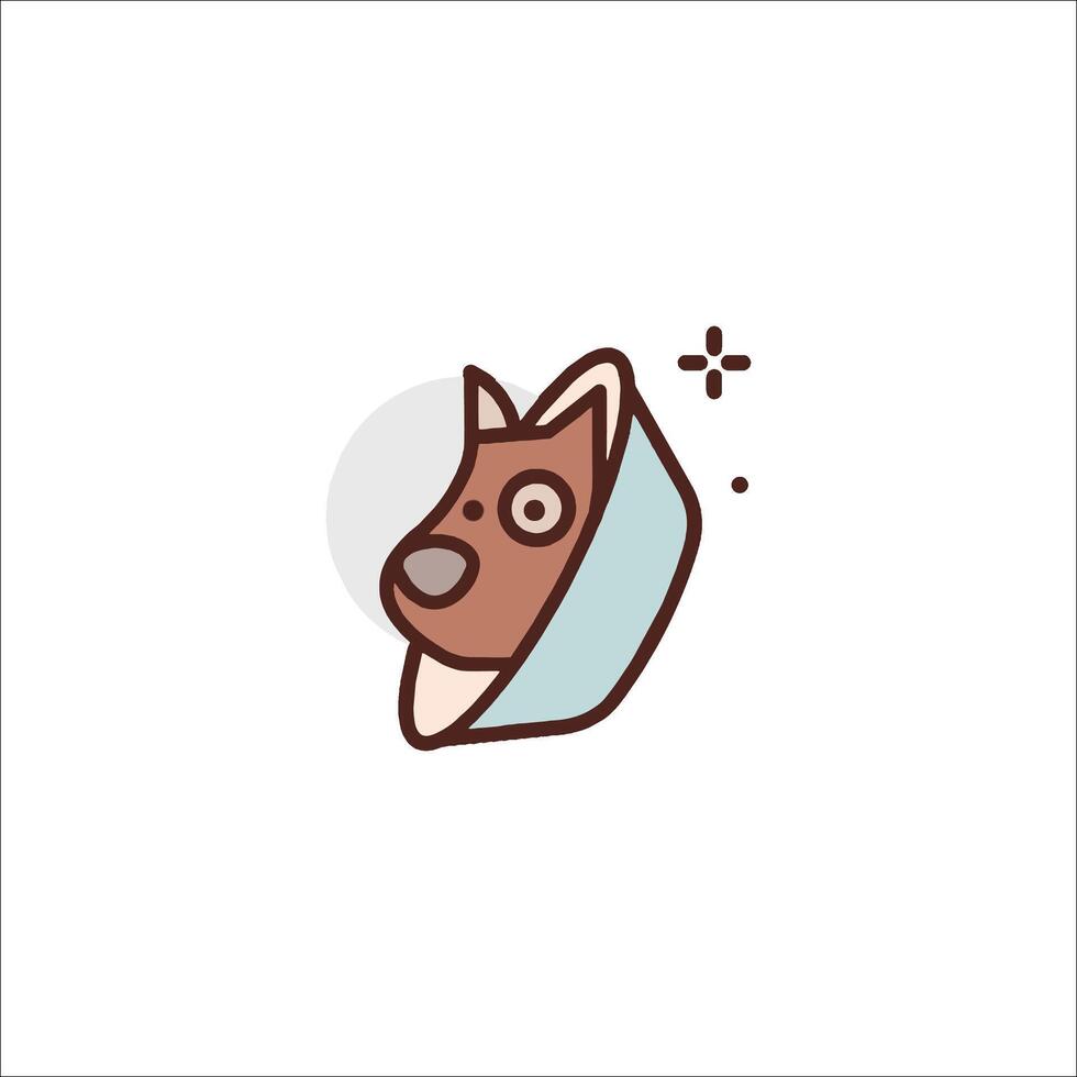 A dog with a cone on its head vector