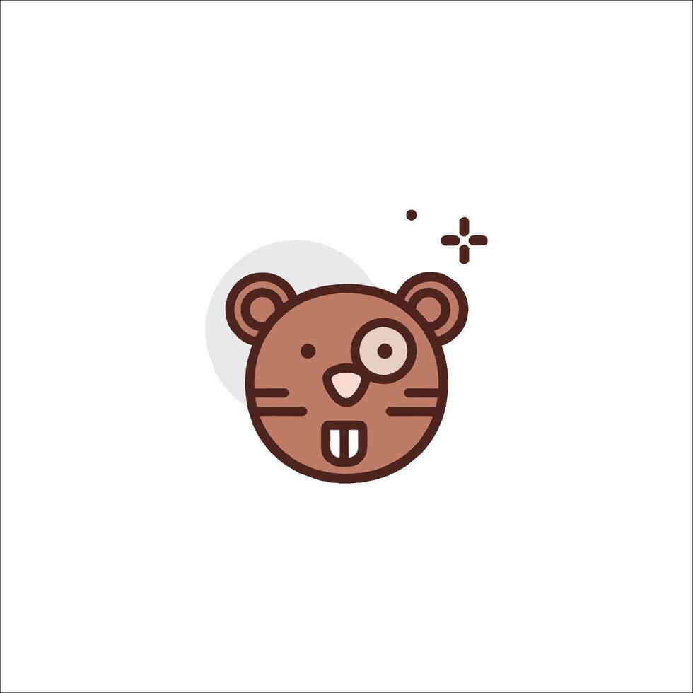 A brown bear with a big nose and a star on it vector