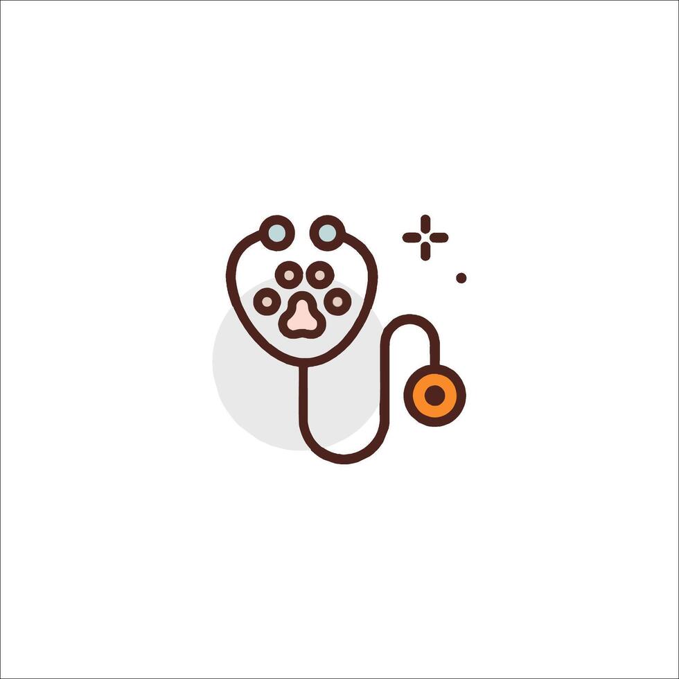 A stethoscope icon with a cat's head vector