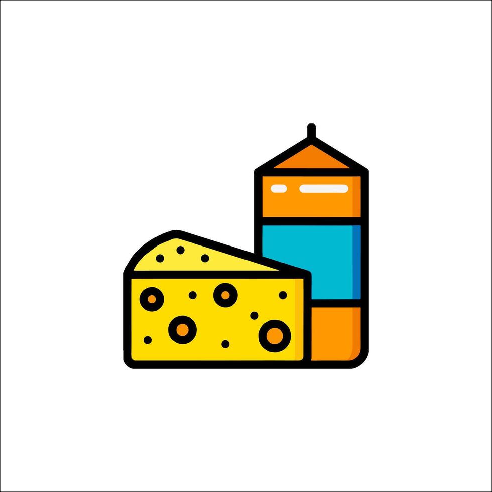 Cheese and mustard icon illustration vector