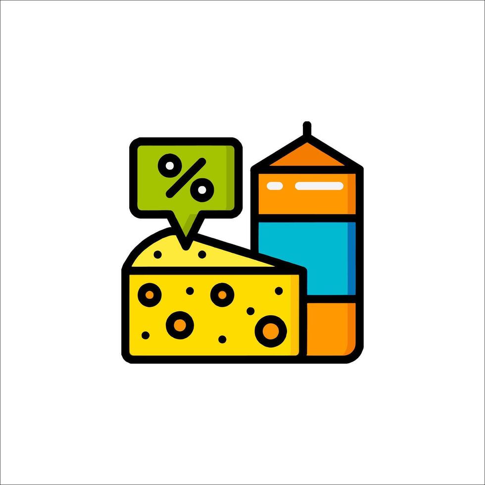 Cheese and mustard icon illustration vector
