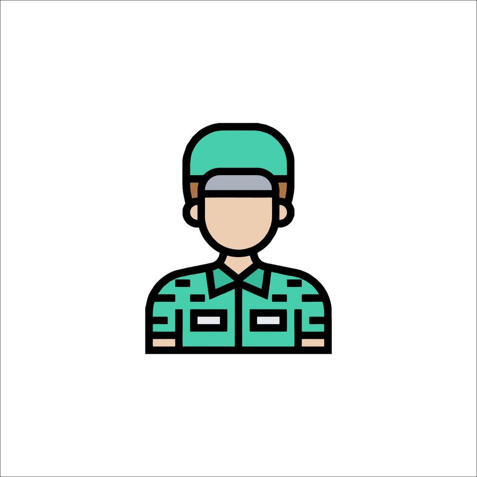 A man in a uniform icon vector