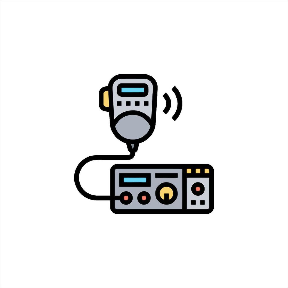 Radio and microphone icon illustration vector