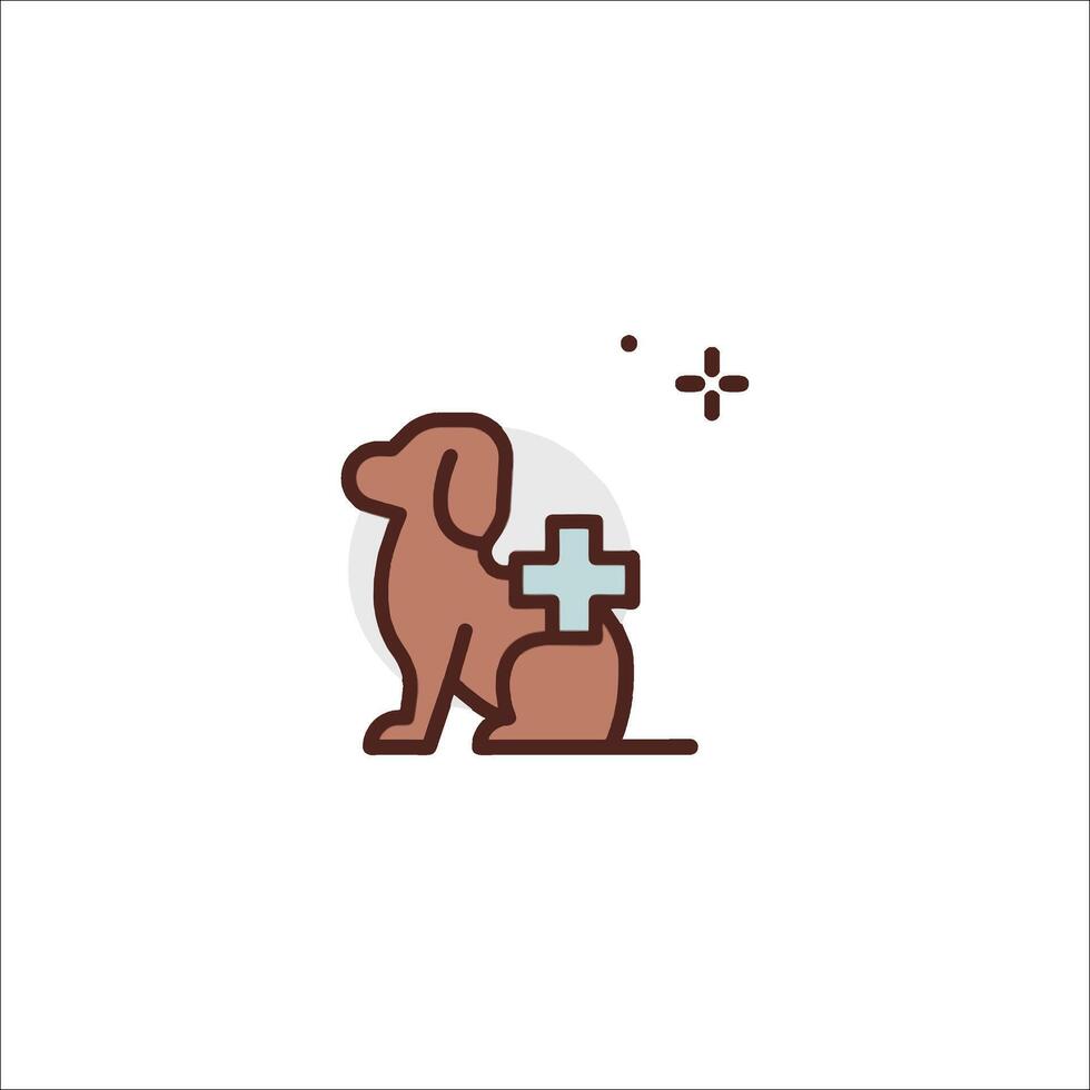 A dog with a cross on its head vector