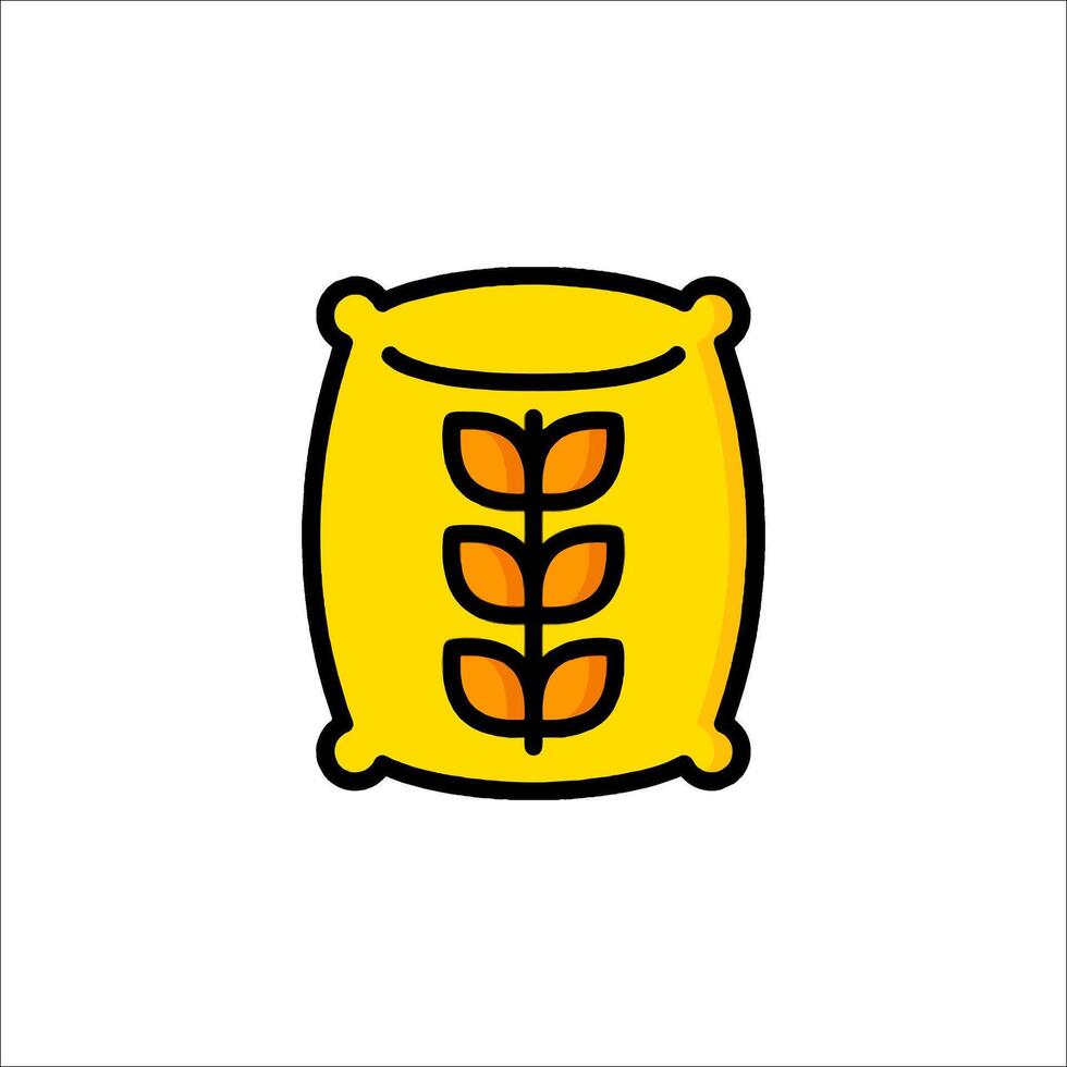 A yellow bag with a plant inside vector