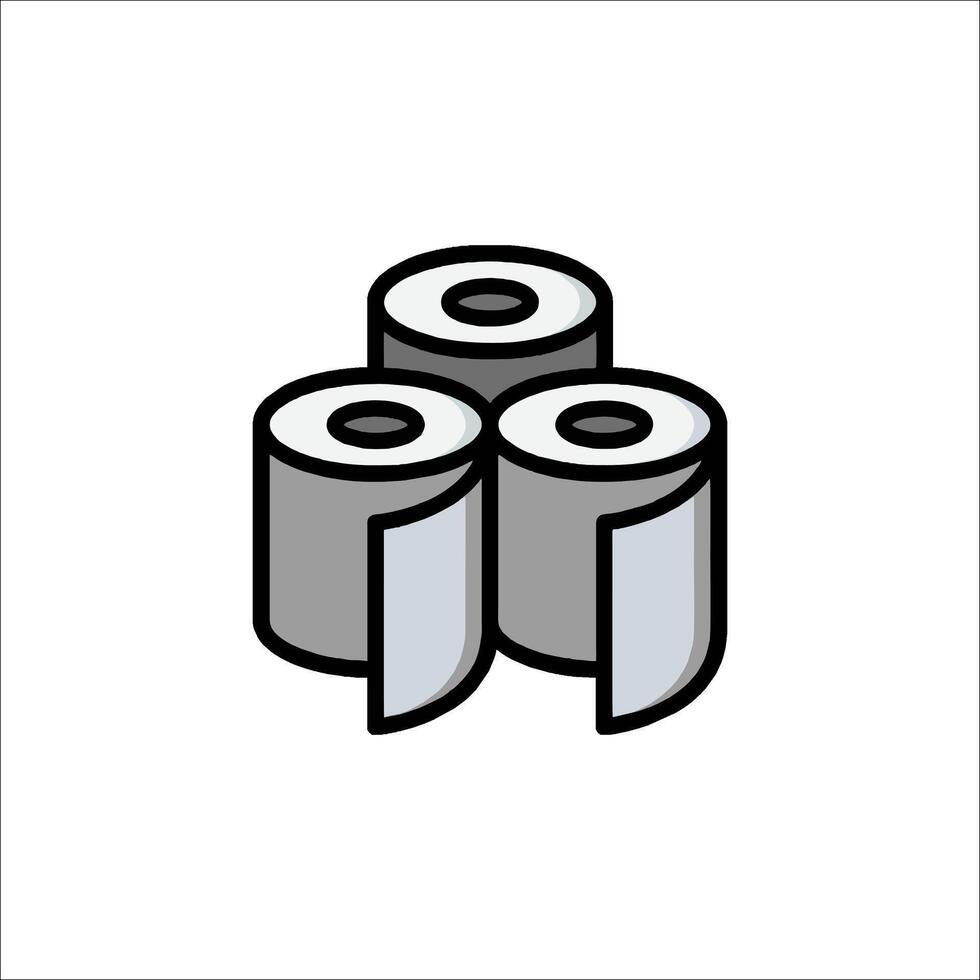 Three rolls of toilet paper icon on white background vector