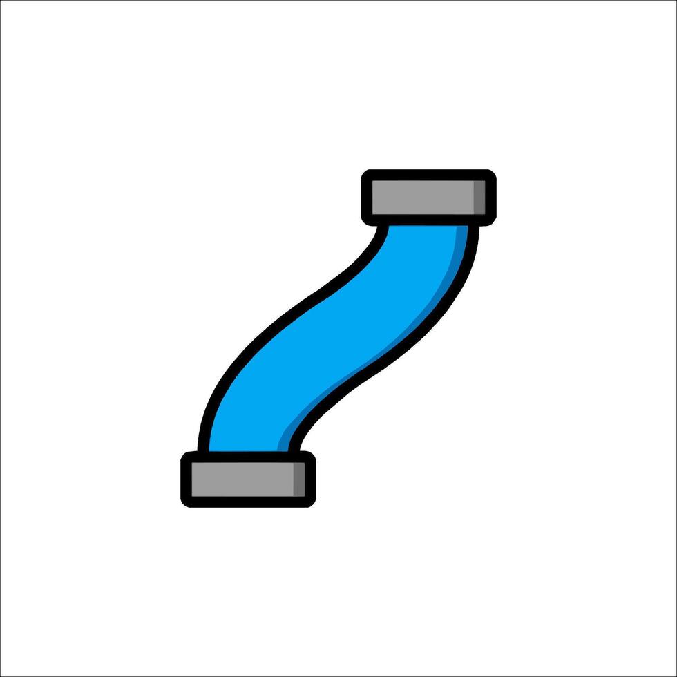 A blue pipe with a black handle on it vector